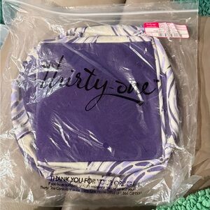 Thirty-One Mini Storage Bin NWT Geo Pop purple and white